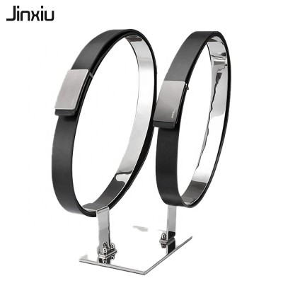 Wholesale stainless steel mirror belt ring retail store display storage rack