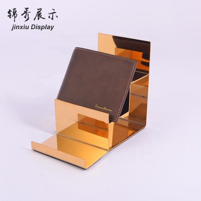 Hot sale 3-layer Golden wallet display stand hand-held wallet display