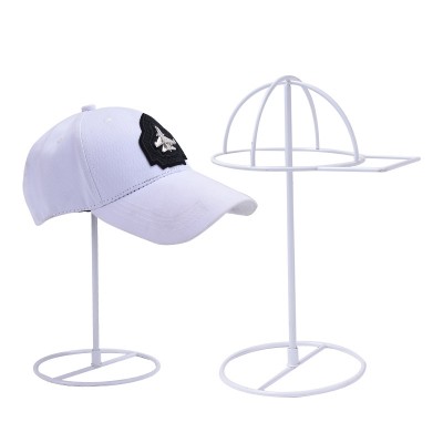 Retail store wholesale hat display rack iron paint white hat holder