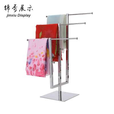 Retail store desktop stainless steel scarf holder tie display stand