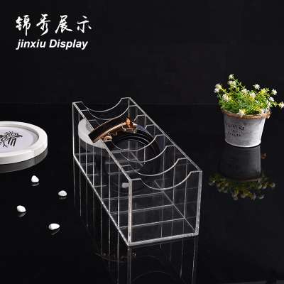 Delicate white transparent acrylic belt display rack multi-grid belt storage rack