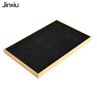 Retail top jewelry tray mirror gold flannel jewelry tray