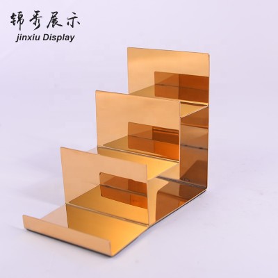 Multi-layer polished gold wallet hand bag display stand on the counter of hot-selling shops